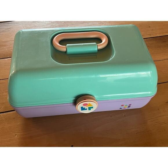 Caboodles on the go girl Seafoam green and purple make up case. travel. - Picture 2 of 5